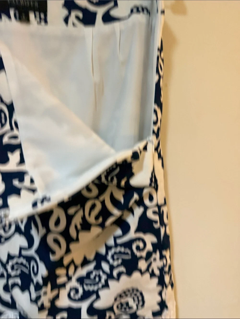 Talbots Navy & White Floral Lace-Trim Mini Skirt
